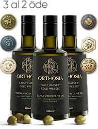 3'lü Orthosia Premium Memecik 500 ml Erken Hasat Soğuk Sıkım Natürel Sızma Zeytinyağı