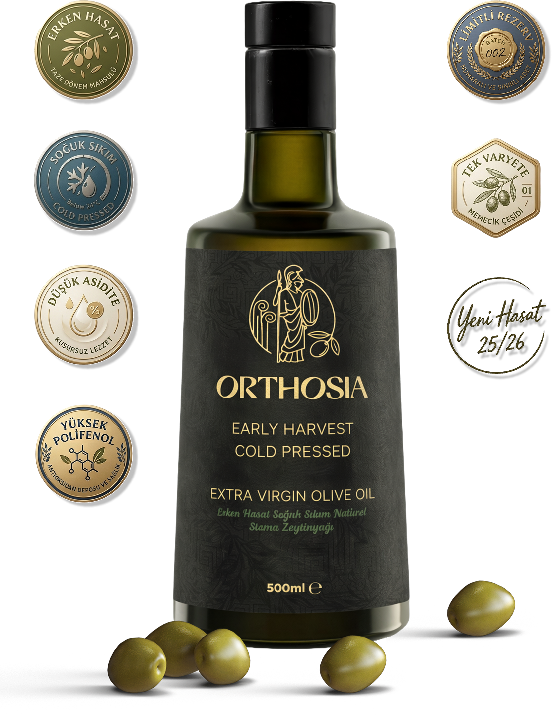 Premium Memecik 500 ml Erken Hasat Soğuk Sıkım Natürel Sızma Zeytinyağı Yeni Hasat 25/26